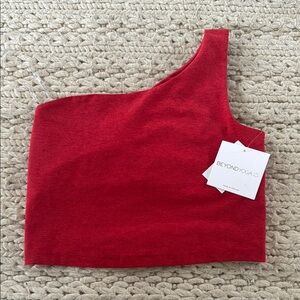 Red One-Shoulder Top by Beyond Yoga